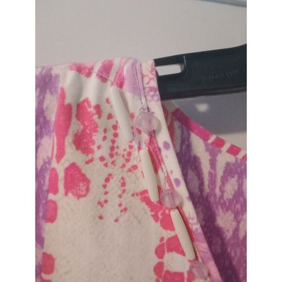 2X Ruby Rd Top Beaded V Neckline 3/4 Sleeves Pink & White - Picture 4 of 8